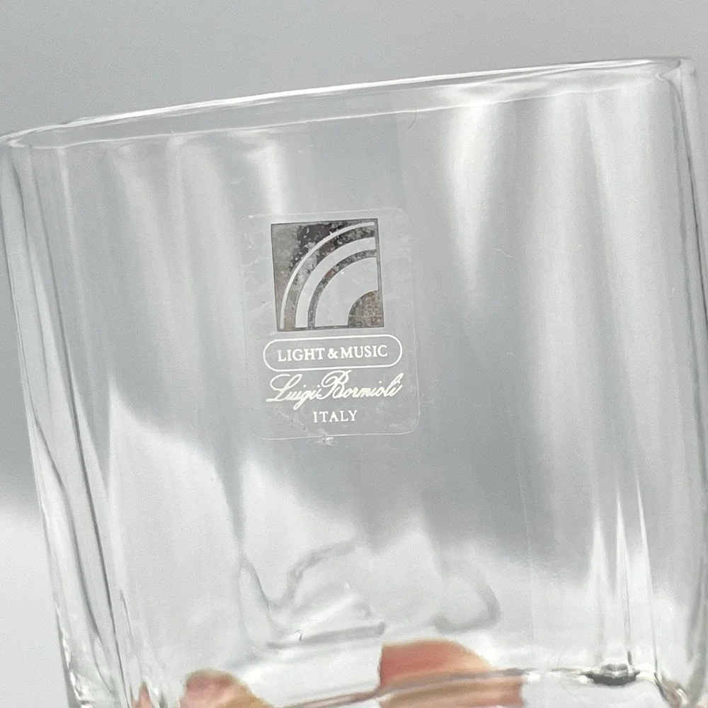 Luigi Bormioli Light & Music Italy Whiskey Glasses Set of‎ 2 Oval Base Tumblers